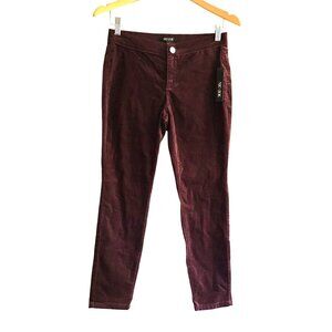 NIC & ZOE - WOMENS WINTERBERRY CORDUROY 70% COTTON MID-RISE SKINNY PANTS SIZE 2P